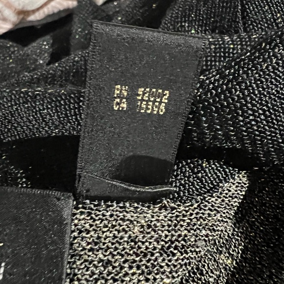 Dana Buchman L Black Metallic Knit Top Hong Kong Vintage Glam Retro Glitter Boss - Picture 5 of 15
